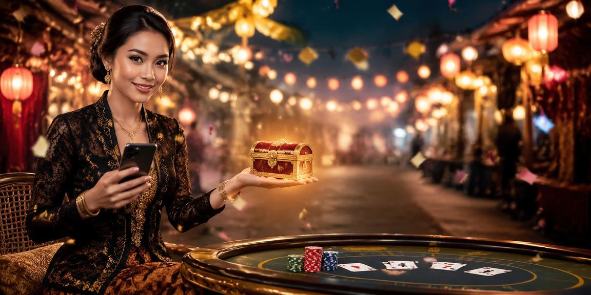 Suasana malam pasar dengan permainan baccarat menggambarkan hiburan malam yang eksklusif