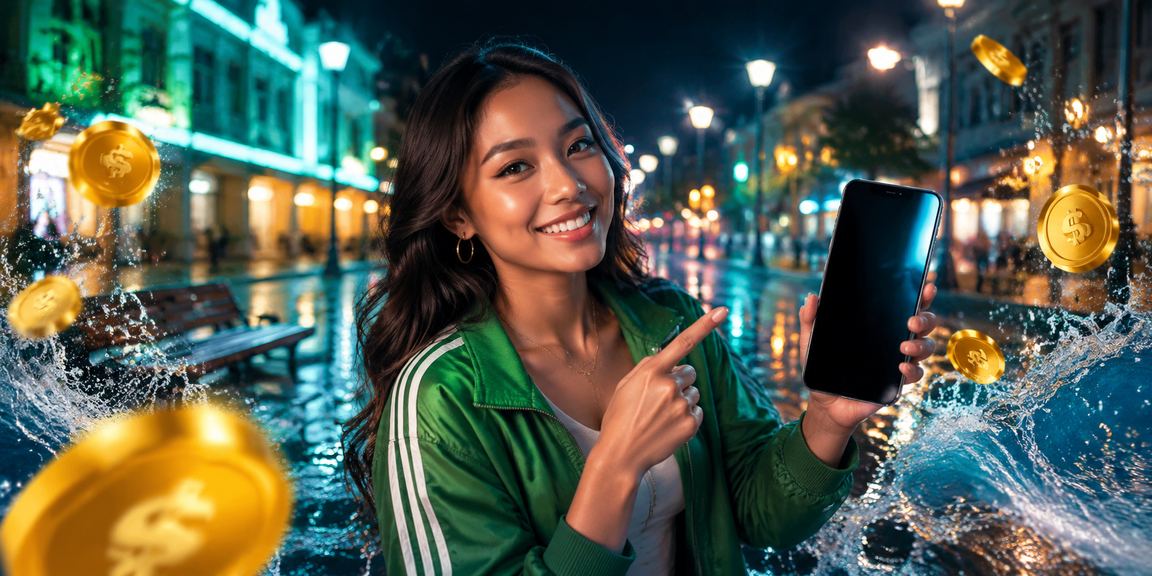 Tampilan antarmuka deposit dengan efek neon yang mencolok pada platform taruhan digital