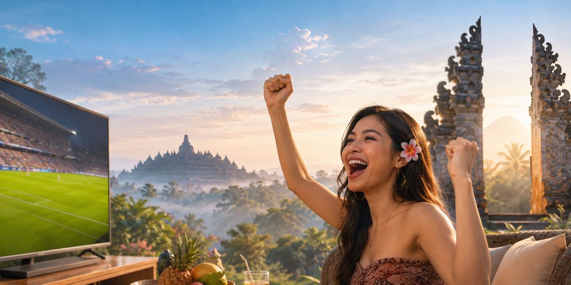 Model Vietnam di depan layar platform taruhan casino dengan antarmuka digital yang modern