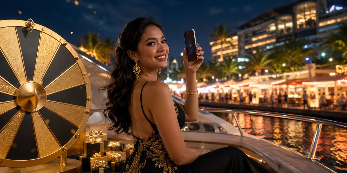 Meja roulette di pasar malam dengan suasana elegan dan penuh cahaya
